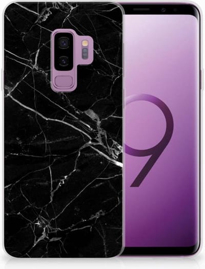 Back Cover voor Samsung Galaxy S9 Plus TPU Siliconen Hoesje Marmer Zwart - Origineel Cadeau Vader