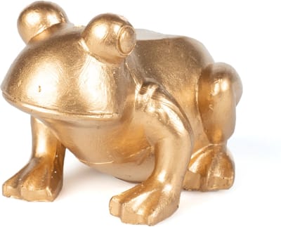 HOBI - Goudkleurige kikker van hars 10 cm