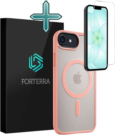 Hoesje Met Screenprotector - Geschikt voor Apple iPhone 17e - Magsafe Compatible - Sterk & Shockproof - Shock Proof Case - Back Cover - Telefoon Hoes - Perzik