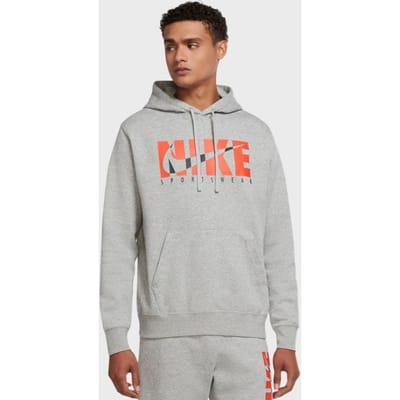 Nike Heren Sportswear Fleece Hoodie in Grijs