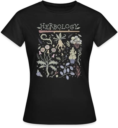 Harry Potter Herbology Botanisch Kruiden Ontwerp T-Shirt Dames