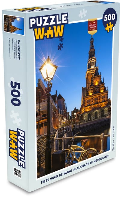 Puzzel Alkmaar - Fiets - Gracht - Legpuzzel - Puzzel 500 stukjes