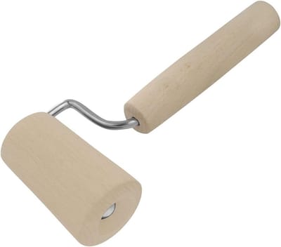 Famanu – Compacte beukenhouten deegroller 18 cm – Professionele houten roller – Ideaal voor ronde vormen en deeg