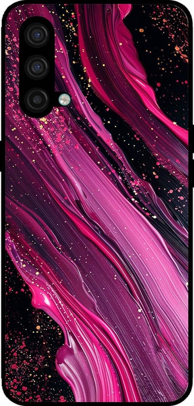 Smartphonica Telefoonhoesje Geschikt voor OnePlus Nord CE met marmer opdruk - TPU backcover case marble design - Paars Roze geschikt voor OnePlus Nord CE