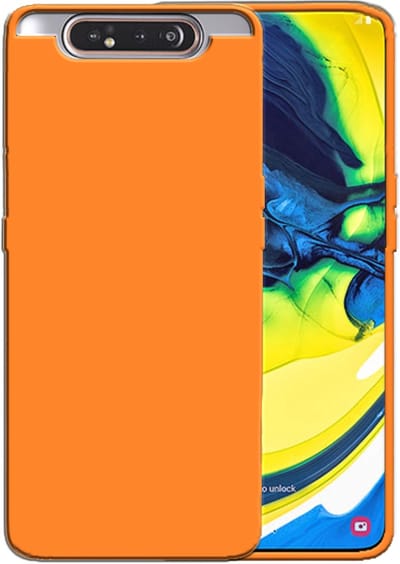 Smartphonica Siliconen hoesje voor Samsung Galaxy A80 case met zachte binnenkant - Oranje geschikt voor Samsung Galaxy A80