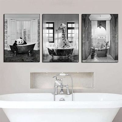 CE - Dierenkunst op Canvas - 50x70cm - Set van 3 - Zonder Lijst