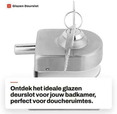 Dailygoods- Deurslot Roestvrij Staal - Glazen Deurslot - Sleutel - Montageset - 10-12mm Dikte - Duurzaam en Corrosiebestendig - Glazen Slot