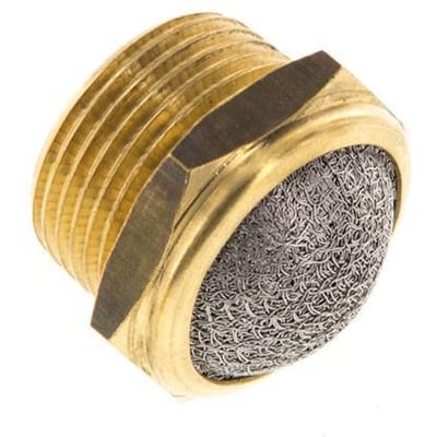 NPT 3/4'' Messing Compacte Pneumatische Geluiddemper 1.4301 Draadgaas