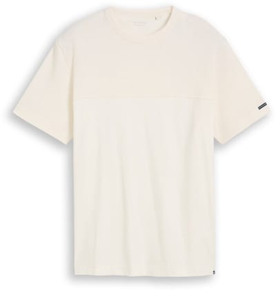 Tom Tailor - T-shirt van katoen - Maat XXXL - Gardenia White