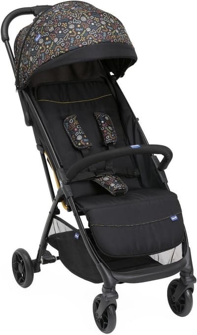 Lichtgewicht wandelwagen voor baby's 0-4 jaar - Speels Zwart