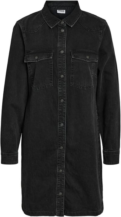 Noisy may Jurk Nmnew Signe L/s Denim Dress Vi001bl 27034104 Black Denim Dames Maat - L