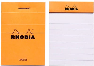 Rhodia Notitieblok - Schrijfblok - N10 - Gelijnd - 5,2x7,5 cm - 80g - Oranje - 80 vel
