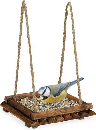 Voedertafel hangend - vogelvoederhuisje hout - voederstation tuinvogels - balkon