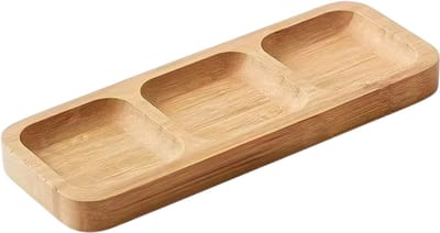 Snackserveerschaal met 3 Vakken – Snack Schaal / Serveerschaal voor Noten, Fruit, Snoep & Tapas – Borrelplank voor Eettafel of Theekamer