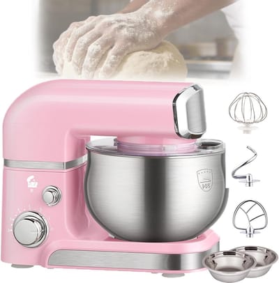 Elektrische Stand Mixer - Keukenmachine Deegmixer - Thuis Koken - 600W Krachtige Motor - 3.5 Liter Kom - Roze