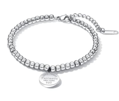 Leerella kralen Dames armband – RVS Zilverkleurig - Valentijnsdag - Moederdag - Verjaardag Cadeautjes - 0% verkleuring