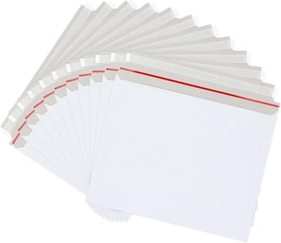 50 Witte Kartonnen Verzendenveloppen Rechthoekig 30x30cm - Stevig & Anti-Buig