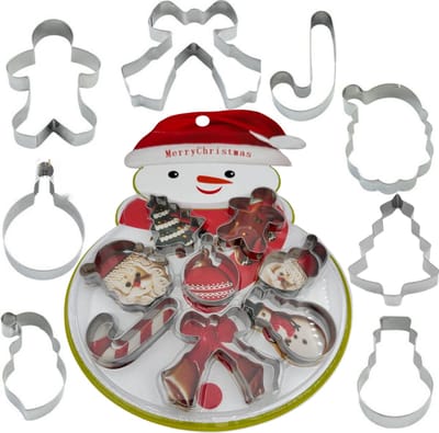 Kerst uitsteekvorpjes in Kerstman verpakking - Set 8 stuks - Kerstboom, Koekemannetje, Kerstbal vormen - Kerstkoekjes bakken