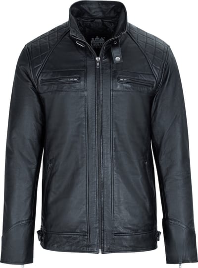 Urban 5884® - Skimo- Leren jas -Heren jas - Zwart - Maat XXL