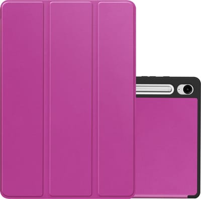 Hoes - Geschikt voor Samsung Galaxy Tab S9 FE - Dun & Stevig - Trifold Bookcase - Hard Cover Case - Met Uitsparing Geschikt voor S Pen - Hardcover Book - Tablet Hoesje - Paars