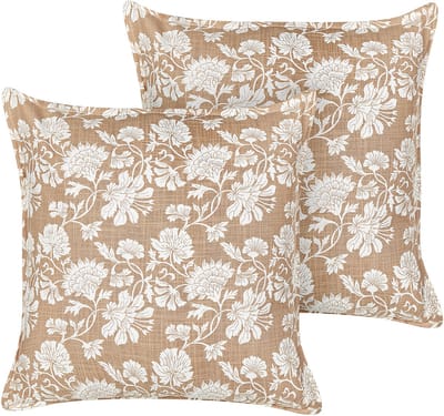 NOTELEA - Sierkussen set van 2 - Wit/Beige - 45 x 45 cm - Katoen