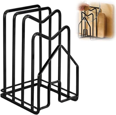 Chopping board stand - pot lid holder - keuken organizer - ruimtebesparende deksel organizer keuken (afstand 2-3cm)