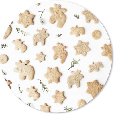 Muismat rond 20x20 cm - Mousepad Kerst - Koek - Bakken - Ronde muismatten - Kerst - Cadeau - Kerstcadeau voor mannen en voor vrouwen