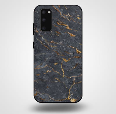 Smartphonica Telefoonhoesje voor Samsung Galaxy S20 met marmer opdruk - TPU backcover case marble design - Goud Grijs geschikt voor Samsung Galaxy S20