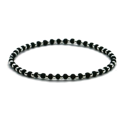 Heaven Eleven - dames - armband - sterling - zilver - 925 - ZWART - 2,5mm