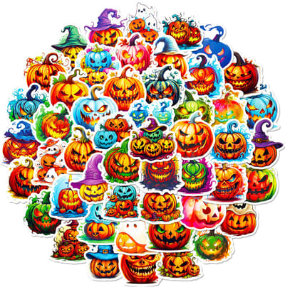 Stickerset Halloween Pompoen - 50 stuks
