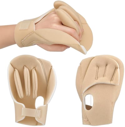Ulisem - Handpalmmatte - Inclusief vingerscheiders - Schuimvulling - Vermindert druk en wrijving - 2 sets voor links en rechts - Verstelbare polsband - Maakt comfortabel voor dagelijks gebruik - Beige