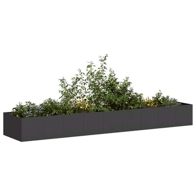 vidaXL - Plantenbak - 360x80x40 - cm - staal - zwart