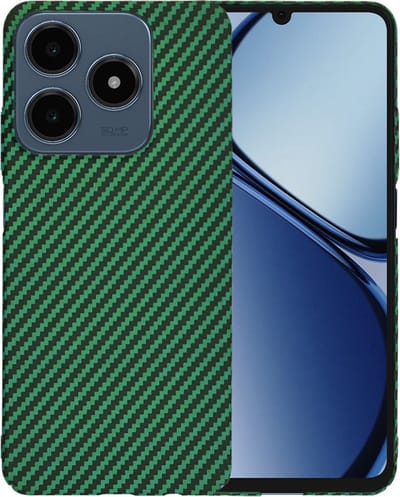 Hoesje geschikt voor Realme C63 / C61 - Techsuit Carbonite FiberShell Carbon Back Cover - Groen