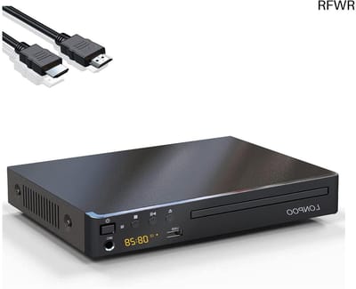 Compacte DVD Speler - Mediaspeler Home Cinema - Films Kijken - Code-vrij Afspelen - 1080p Upscaling - Zwart