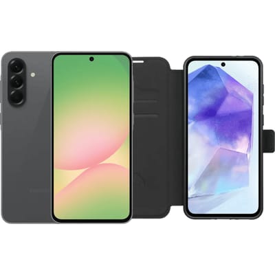Samsung Galaxy A56 128GB Zwart 5G + BlueBuilt Book Case Zwart