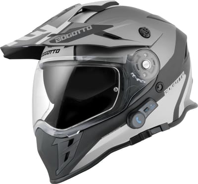 Bogotto H331 BT Tour EVO Zwart Grijs Bluetooth Enduro Helm - Helm