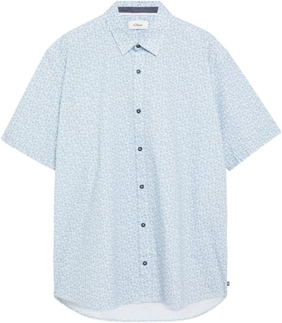 s.Oliver - male - Regular Fit: elastisch shirt met korte mouwen en all-over print