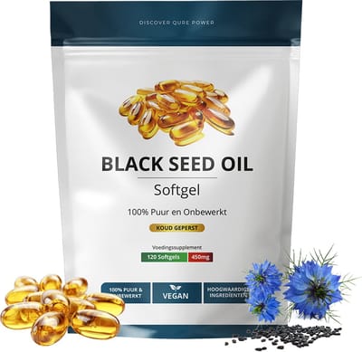 Black Seed Oil 120 Capsules | 1800mg per Dag | Zonder Gelatine | Hoogwaardige Koudgeperste Zwarte Komijnolie Capsules | Zwartzaadolie | Nigella Sativa Capsules