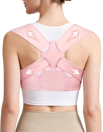 Thijox - Houdingscorrector voor vrouwen en mannen, verstelbare schouderbrace, ondersteuningsriem voor bovenrug, verlichting van pijn, L/XL, ideaal voo