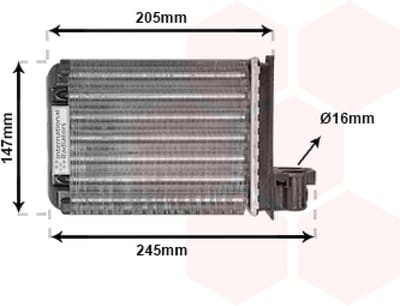 Van Wezel - KACHEL RADIATEUR VOOR ROVER METRO 1991-1995 RP039333VWAN
