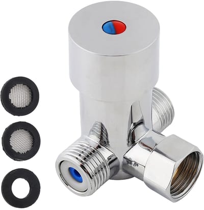 Dailygoods- Thermostatische Mengkraan - Robuuste Messing Constructie - Temperatuurregeling - Mengkraan voor Warm/Koud Water - Gebruiksvriendelijk Ontwerp - Lange Levensduur