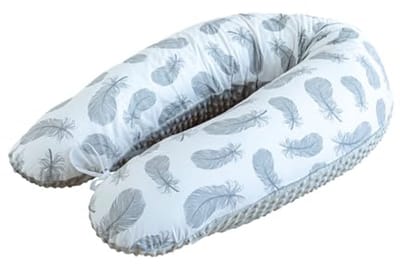 Ergonomisch Zwangerschapskussen 170 cm - Voedingskussen voor Zijslaapers, van 100% Katoen met Afneembare Minky Hoes