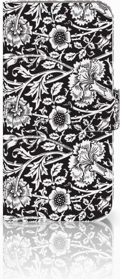 Samsung Galaxy A40 Hoesje Black Flowers