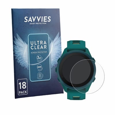 Savvies - Screenprotector voor Garmin Forerunner 170 Music - Folie Beschermfolie transparant 18 Stuks