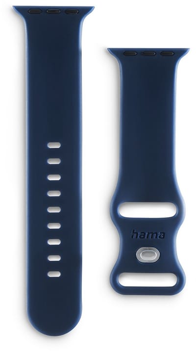 Hama Fanstastic feel Bandje geschikt voor de Apple Watch 42/44/45/49mm - Kunstof, siliconen - Anti-kleef oppervlak - Easy-change - Blauw