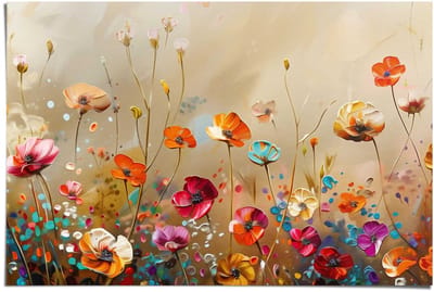 Poster Zomers bloemenveld - 61 x 91,5 - Papier - REINDERS
