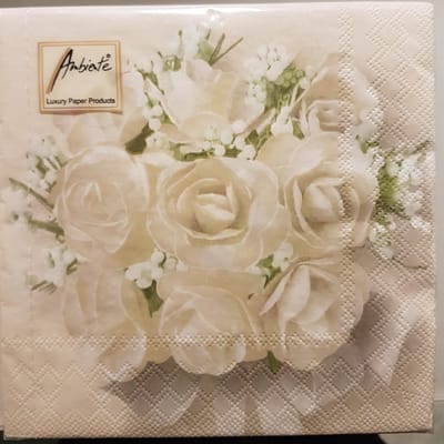 Ambiente servetten - 33x33cm - 20 stuks - witte rozen