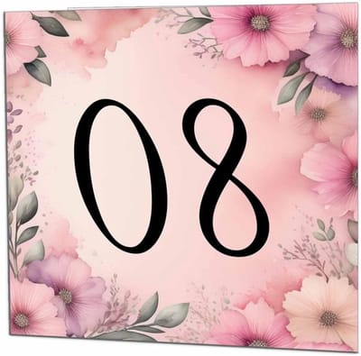 Verjaardagskaart 80 jaar - Kaart dames bloemen - Verjaardag vieren - 350gsm dik karton - 145 x 145mm - Roze