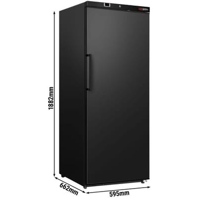GGM Gastro Lagerkühlschrank ECO - 400 Liter - mit 1 Tür - Innenseite der Tür aus Kunststoff - Schwarz