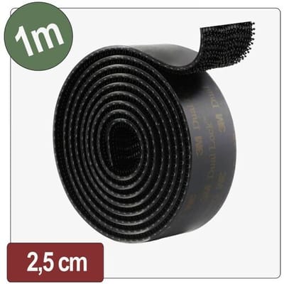 Quadrios 26CA808 Klittenband Paddenstoel (l x b) 1 m x 25 mm Zwart 1 m